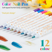 12 Pieces Versatile Double Tip Pen Painting Liner for Nail Artists Enthusiasts