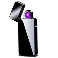 Briquet Plasma Arc - Rechargeable USB avec Affichage LED, Design Compact pour Camping, Bougies (Noir ICY)