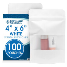 Spartan Industrial - Bolsas Reutilizables Transparentes de 4" X 6" - Paquete de 100 Bolsas para Alimentos
