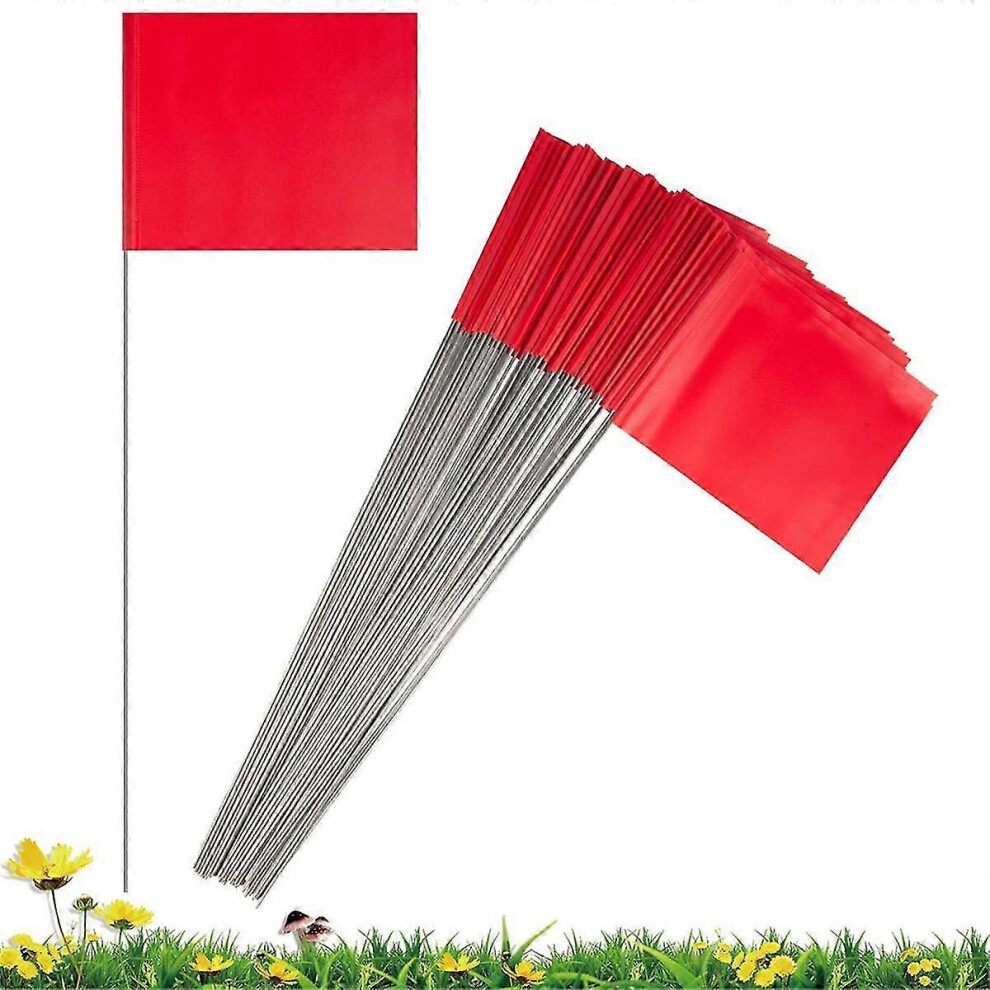 50Pack Marking Flags, Yard Flags 15X4x5inch, Marker Flags, Lawn Flags Markers, Irrigation Flags, Landscape Flags Edition 0618 Red 6913222337974