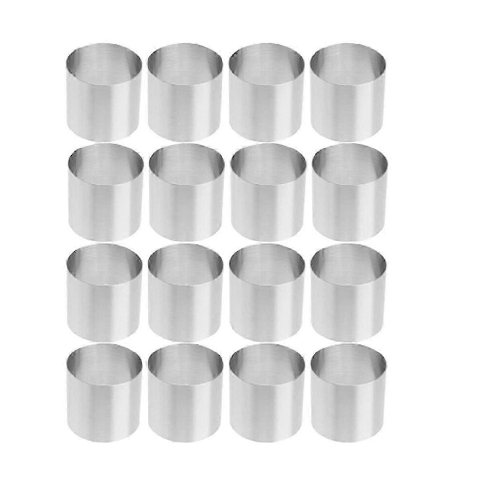 Round Cake Ring Mold Stainless Steel Baking Rings 16Pcs Dessert Mousse Mold Mini Cake Pastry Ring F Edition 0618