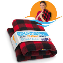 SunnyBay Coussin Chauffant Microwavable XL, 10x24 Pouces, 4 lb, Couverture en Fleece Lavable