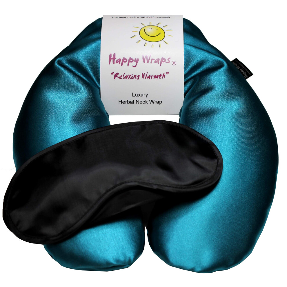 Happy Wraps Microwavable Herbal Neck Wrap - Hot Cold Aromatherapy Neck Warming Pillow - Heating Pad For Migraines, Stress, Gifts For Women, Birthdays,