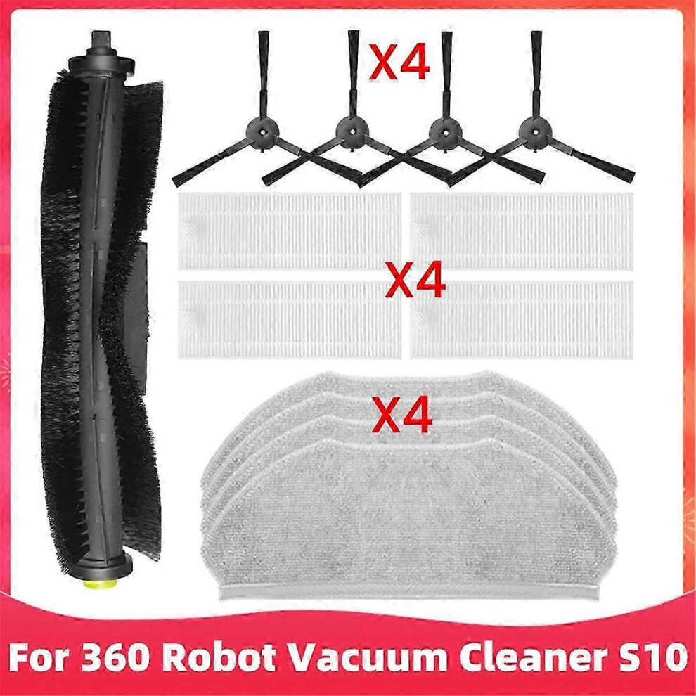 For 360 Robot Vacuum Cleaner S10 X100 Max Main Brush Side Brush Hepa Filter Spare Parts Accessories Edition 0618 6913222341940