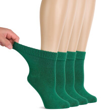 Hugh Ugoli Calcetines Diabéticos para Mujeres, Suaves y Finos, Rayón de Bambú, 4 Pares, Talla C