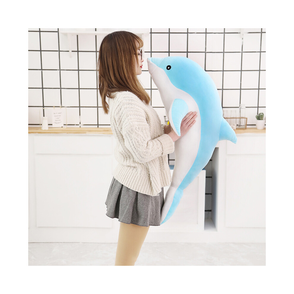 Photos - Other Toys  30-160CM Lovely Soft Dolphin Plush Toy Plush Cloth Doll Cotton Animal Nap Pillow Creative Children's Toys Birth(Blue, 70CM)
