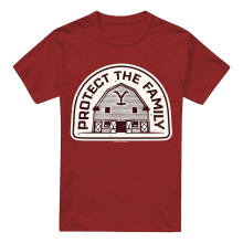 (XL, Cardinal) Yellowstone Mens Protect the Family Barn T-Shirt