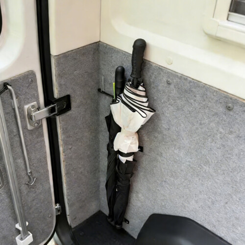 Car Seat Back Umbrella Rack Strong Plastic Construction For Long black single hole 2