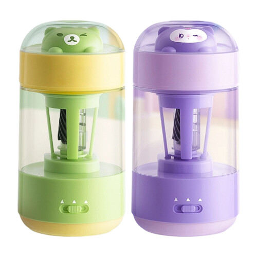 Electric Pencil Sharpener 3 Sharpening Settings Auto Stop Rechargeable Sharpener Purple