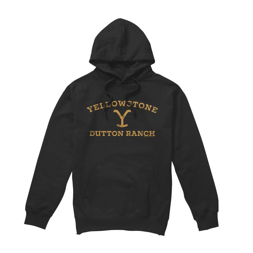 Yellowstone (L, ) Mens Arched Logo Hoodie Black