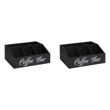 2X Organisateur de Comptoir de Station de Café Support de Panier en Bois Support de Dosettes de Café en Bois Panier de Rangement pour Bureaux
