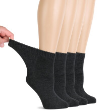 Hugh Ugoli Calcetines Diabéticos para Mujeres, Super Suaves y Finos, 4 Pares, Talla C
