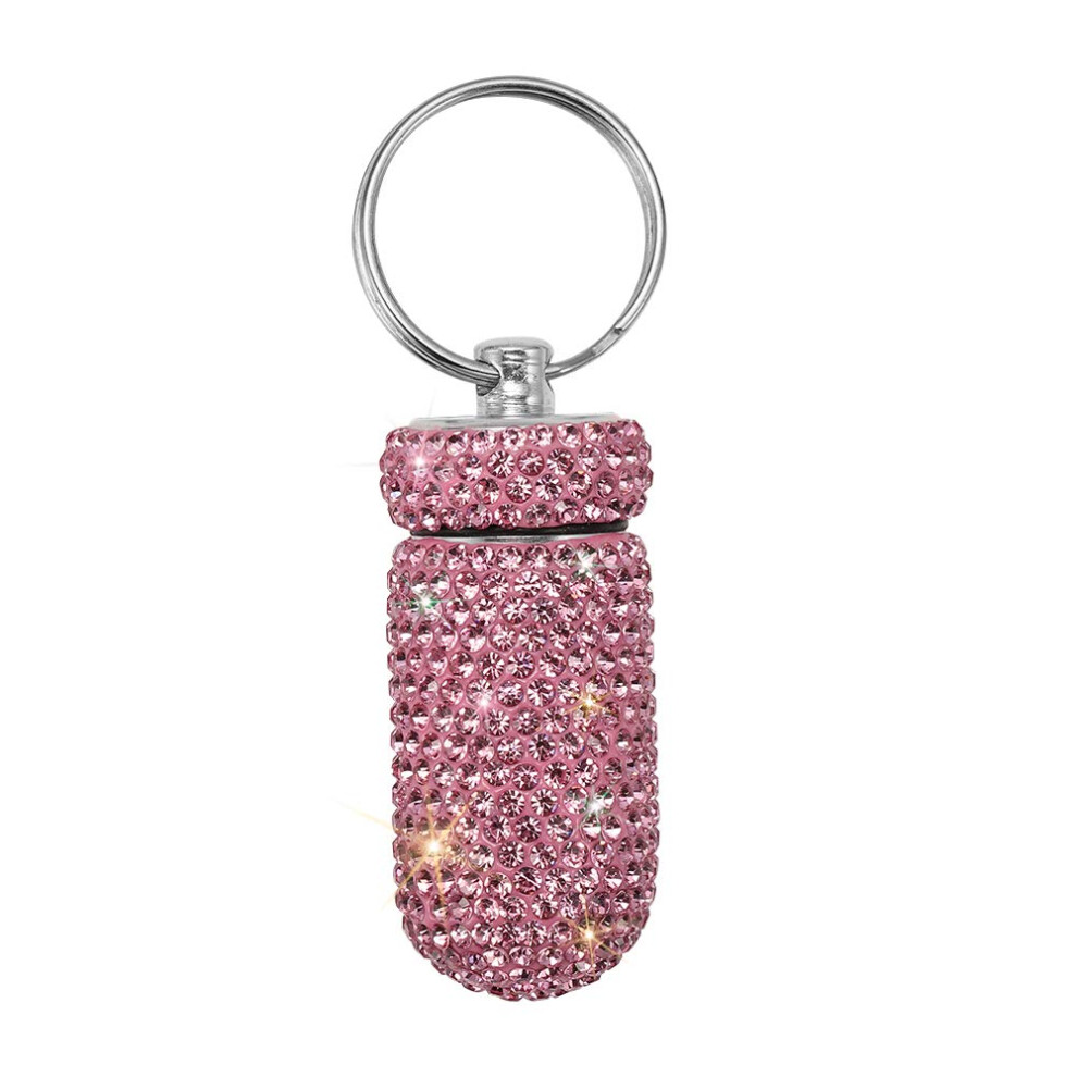 Savori Portable Pill Case Pill Container Waterproof Pill Holder With Keychain Bling Pill Box Medicine Dispenser Bottle Storage For Outdoor Camping Travel (Pi