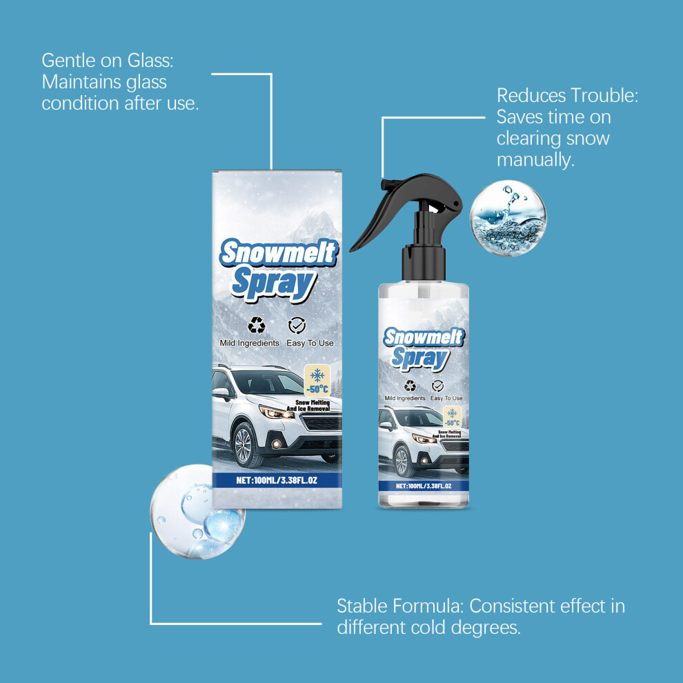 100Ml Car Ice And Snow Melting Sprayer Windscreen Deicer For Freeze Car Lock 7754004740907