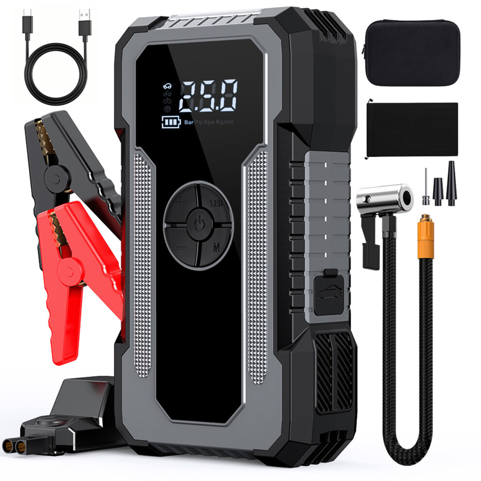 12V Automotive Jump Starter Tire Inflator Power Supply 8000Mah Battery With Led 7754004743991