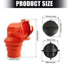 90 Degree Vehicle Boat Waste Water Pipe Elbow Joint With 2 Sealing Lids Strong HDPE