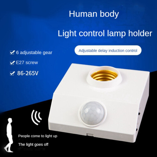 2X E27 LED Bulb Light Holder PIR Human Body Infrared Sensor Lamp Holder 220V with Regulate 2