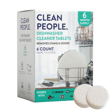 The Clean People Pulitore per Lavastoviglie - Compresse per rimuovere Calcare, Incrostazioni Minerali, Grasso e Odori - 6 Pezzi, Profumo Agrumato