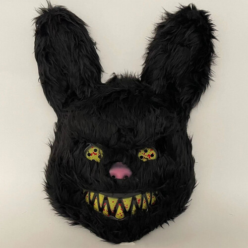 (Rabbit) Rabbit Long Eared Bear Plush Mask Horror Headgear Accessories Halloween Prop
