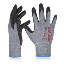 DEX FIT Nitrile Work Gloves FN330, 12 Pairs, 3D-Comfort Stretchy Fit, Firm Grip, Thin & Lightweight, Touch-Screen Compatible, Durable, Breathable & Co