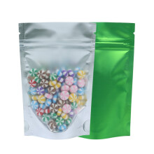 QQ Studio 100PCS Bolsas de Pie Mate Transparentes Verde 1oz (8.5x13cm (3.3x5.1"), Translucido/Verde)