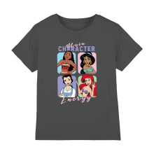 (9-11 Years, Charcoal) Disney Princess Childrens/Kids Main Character Energy T-Shirt