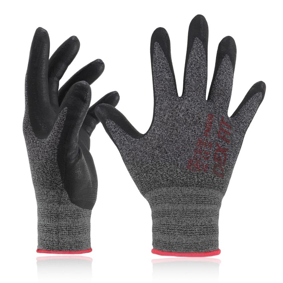 Dex Fit Nitrile Work Gloves Fn330, 12 Pairs, 3D-Comfort Stretchy Fit, Firm Grip, Thin & Lightweight, Touch-Screen Compatible, Durable, Breathable & Co 191876000369