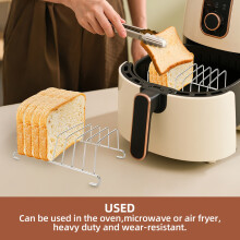 4Pcs 8 Holes Steel Bread Toasts Rack For Air Fryers Oven Cooking Needs