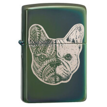 Zippo Bouledogue Français Design Vert Poli, Taille Unique