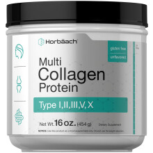 Horbach Multi Collagen Eiwit Poeder 16 oz | Type I, II, III, V, X | Gehydrolyseerd Collageen Poeder