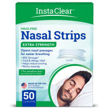 Strisce Nasali Extra-Forti Instaclear Trasparenti 50 pz | Sollievo Congestione Nasale, Ferma Russellare