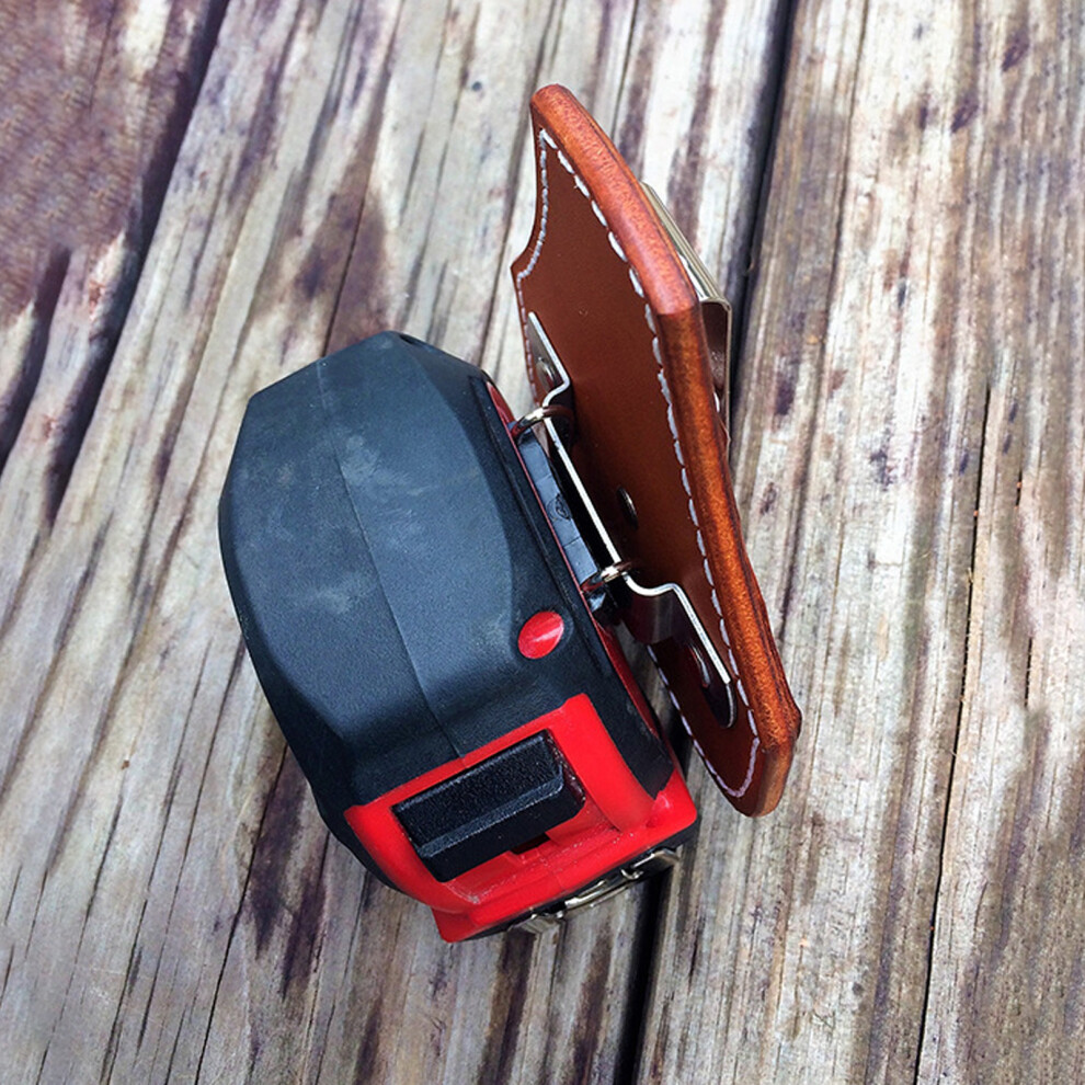 Heavy Duty Leather Tape Measure Sheath Holder Pouch Belt Mount For Job Site Use Dark Brown 7754004764439