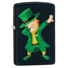 Zippo Dabbande Leprechaun Design Svart Matt Fickljus