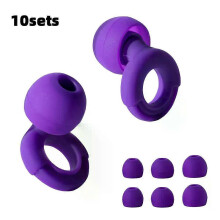 (10sets Purple) Loop Quiet Ear Plugs for Noise Reduction for Sleeping Silicone Ear Plugs for Swimming Motorbike Noise Filtering Ear Plugs
