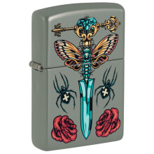 Zippo Gothic Dagger Design Sage Pocket Lighter