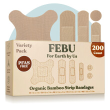 FEBU Bio-Bambusverbände | PFAS-frei | Flexibel & latexfrei | Kompostierbar | 200 Stück