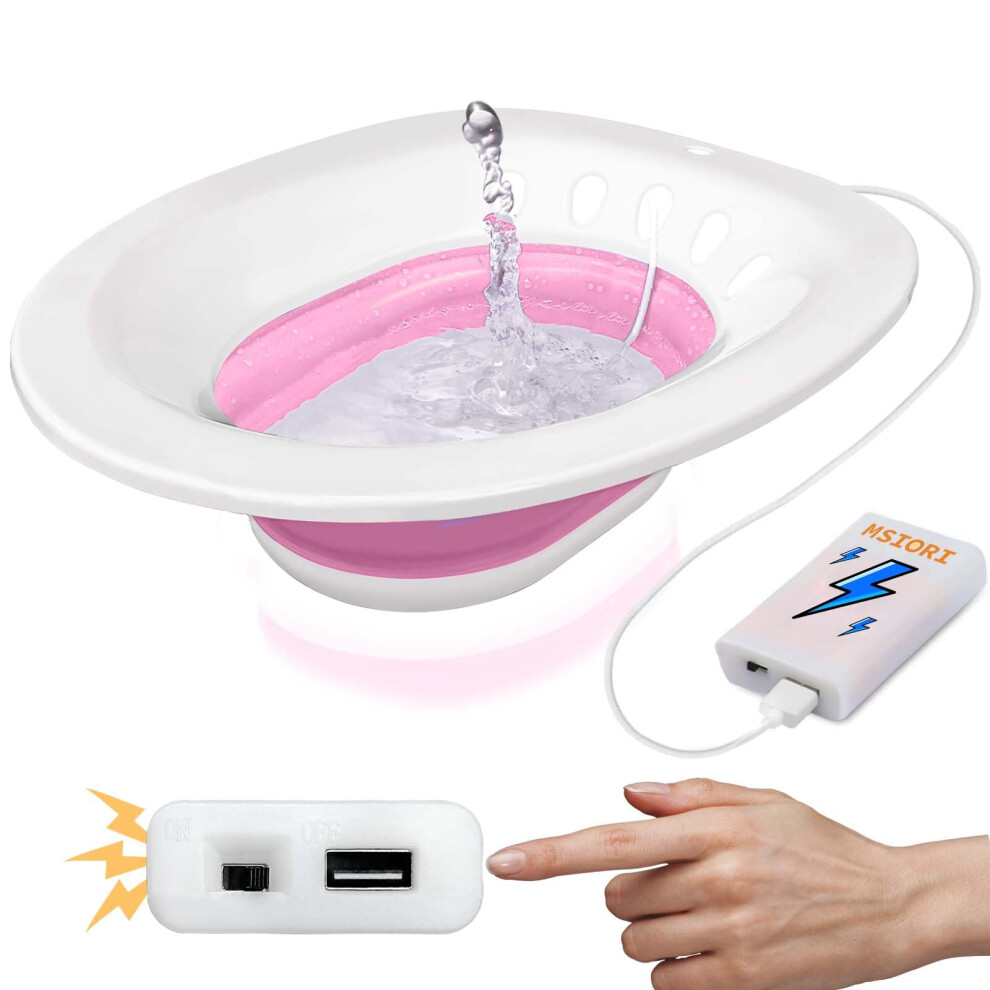 Msiori Electric Sitz Bath For Hemorrhoids, Sitz Bath For Postpartum Care - Suitable For Pregnant Women And Perineal Care, Sits Bath Kit For Women - Collapsib