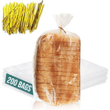 Bolsas de Plástico Reutilizables para Pan Casero - Paquete de 200 Bolsas Transparentes con Cierres