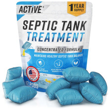 Septic Tanksysteem Behandelingspods - 12 Oplosbare Pakketten | Enzymproducerende Leven Bacteriën Oplossing | 1 Jaar Voorraad