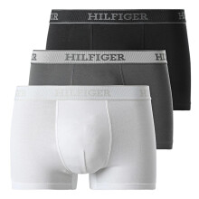 (Black Grey White, S) Tommy Hilfiger Mens Underwear 3 Pack Boxers