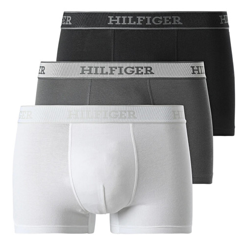 Tommy Hilfiger (Black Grey White, S) Tommy Hilfiger Mens Underwear 3 Pack Boxers