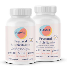 FullWell Schwangerschaftsvitamine Zitrone | Cholin, Folsäure, Vitamin D für fetales Wachstum | 26 Nährstoffe