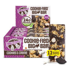 Lenny & Larry's Cookie-fied BIG BAR - Cookies and Creme Vegan Protein Bars 12x90g - Healthy Snacks, 24g Plant Protein & 10g Prebiotic Fiber - Gluten f