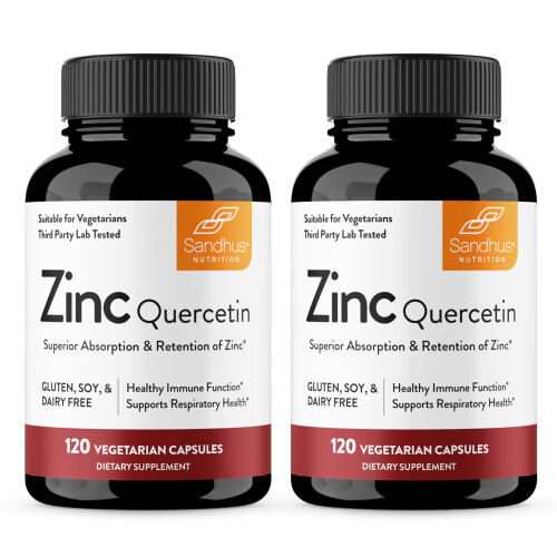 Zinc Quercetin Vegetarian Capsules 120 Ct- (2 Pack)
