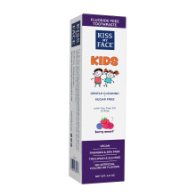 Kiss My Face Kids Toothpaste - Fluoride Free, Natural Berry Flavor, Gentle Cleaning for Childrens Teeth & Gums - Vegan, Sugar Free, SLS Free, No Artif