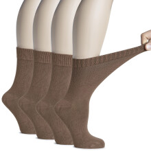 Hugh Ugoli Calcetines de Mujer de Rayón de Bambú, Ajuste Suelto, Suaves, 4 Pares, Marrón Claro, Talla de Zapato: