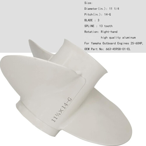 Replacement Outboard Propeller 11 1 4X14 G consistent With Multiple Engine Types