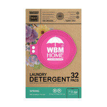 WBM Home Tvättmedel Pods, Doft av Vår, 32-pack - HE Koncentrerade Tvättpods med 10x Ultra Kraft