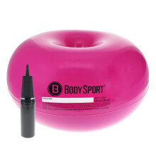 Body Sport Donut Ball, Violet, 17,7 po x 9,8 po - Ballon d'exercice gonflable durable pour l'équilibre et la stabilité