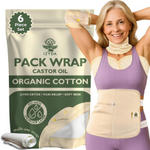 Fascia in Cotone Flanella Organica per Olio di Ricino, 6 Pz Compressa per Stomaco Collo Petto Ginocchio